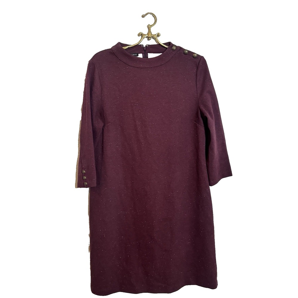 Women's Talbots Maroon Dress Size Large antique‎ Buttons Spotted